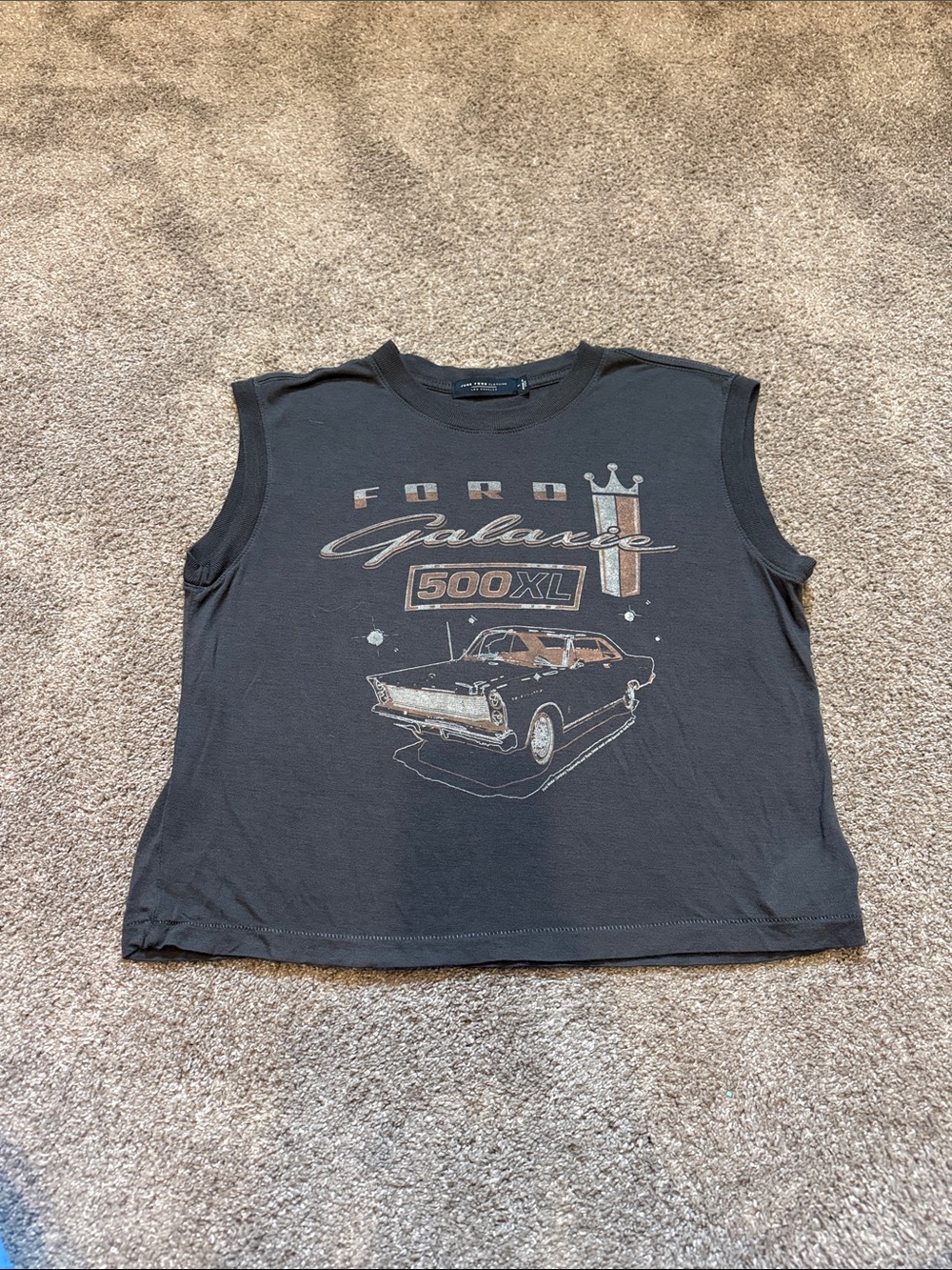 Junk Food Clothing Black Muscle Tee with Vintage Ford Galaxie Graphic